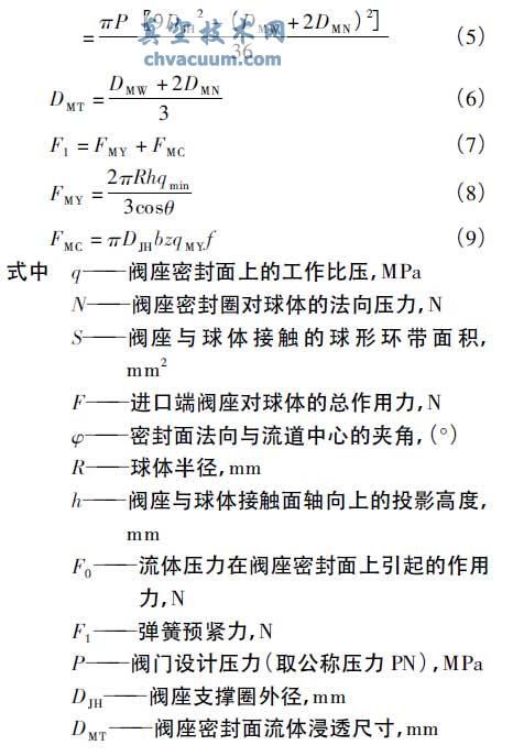 球閥密封面密封比壓計(jì)算公式探討